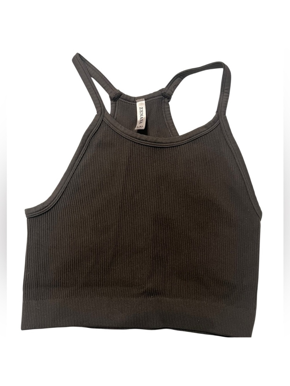 ZENANA Gray Ribbed Tank Top L/XL